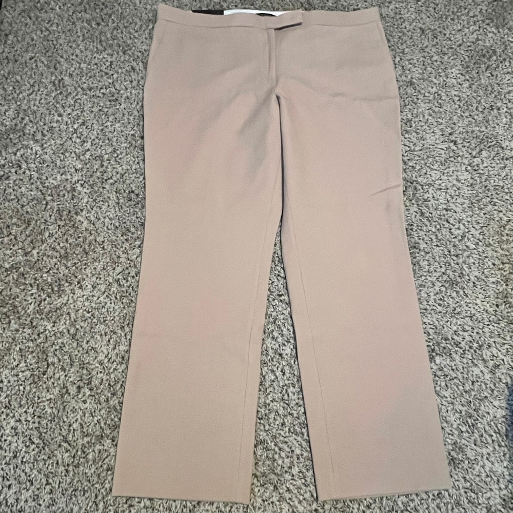 Ann Taylor Devin Fit Tan Straight Leg Dress Pants Trousers 18T New With Tags
